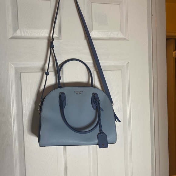Kate Spade Reiley Large Dome Satchel Blue Leather - Picture 3 of 6